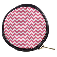 Soft Pink & White Zigzag Pattern Mini Makeup Bag by Zandiepants