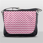 soft pink & White Zigzag Pattern Messenger Bag Front