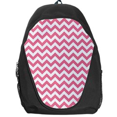 Soft Pink & White Zigzag Pattern Backpack Bag by Zandiepants