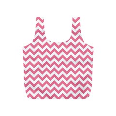 Soft Pink & White Zigzag Pattern Full Print Recycle Bag (s) by Zandiepants