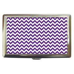 Royal Purple & White Zigzag Pattern Cigarette Money Case