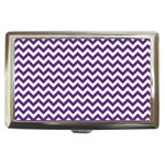 Royal Purple & White Zigzag Pattern Cigarette Money Case Front