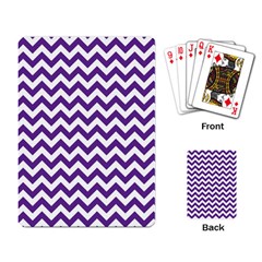 Royal Purple & White Zigzag Pattern Playing Cards Single Design by Zandiepants