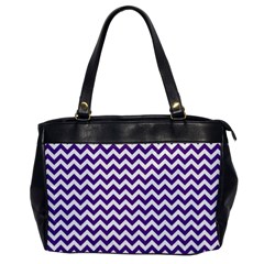 Royal Purple & White Zigzag Pattern Oversize Office Handbag