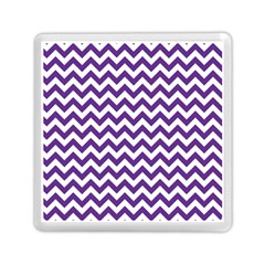 Royal Purple & White Zigzag Pattern Memory Card Reader (square) by Zandiepants