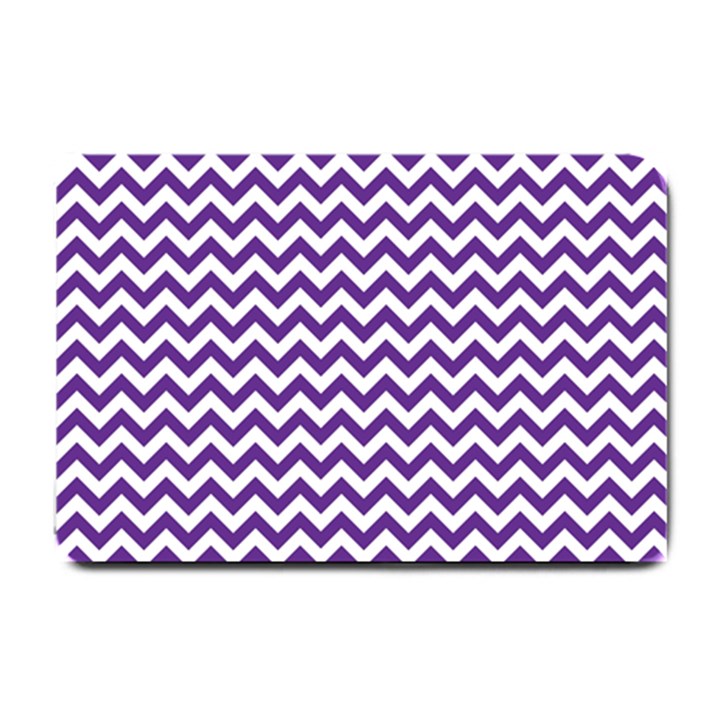 Royal Purple & White Zigzag Pattern Small Doormat