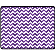 Royal Purple & White Zigzag Pattern Double Sided Fleece Blanket (medium)