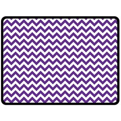 Royal Purple & White Zigzag Pattern Double Sided Fleece Blanket (large) by Zandiepants