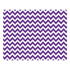 Royal Purple & White Zigzag Pattern Double Sided Flano Blanket (large)