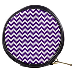 Royal Purple & White Zigzag Pattern Mini Makeup Bag