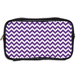 Royal Purple & White Zigzag Pattern Toiletries Bag (Two Sides) Back