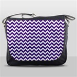 Royal Purple & White Zigzag Pattern Messenger Bag Front