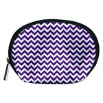 Royal Purple & White Zigzag Pattern Accessory Pouch (Medium) Front