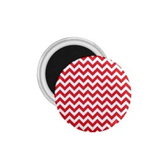 Poppy Red & White Zigzag Pattern 1 75  Magnet