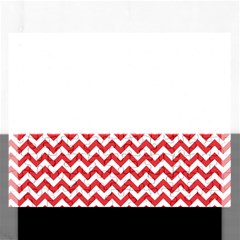 Poppy Red & White Zigzag Pattern Jigsaw Puzzle (rectangular)