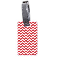 Poppy Red & White Zigzag Pattern Luggage Tag (two Sides)