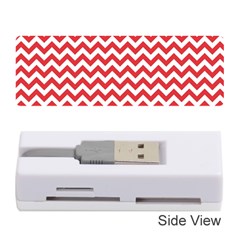 Poppy Red & White Zigzag Pattern Memory Card Reader (stick)