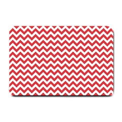 Poppy Red & White Zigzag Pattern Small Doormat