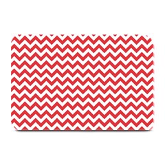 Poppy Red & White Zigzag Pattern Plate Mat