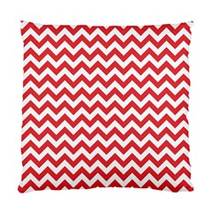 Poppy Red & White Zigzag Pattern Standard Cushion Case (two Sides)