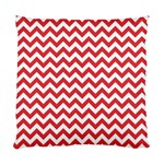 Poppy Red & White Zigzag Pattern Standard Cushion Case (Two Sides) Front