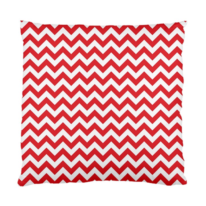 Poppy Red & White Zigzag Pattern Standard Cushion Case (Two Sides)