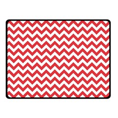 Poppy Red & White Zigzag Pattern Fleece Blanket (small)