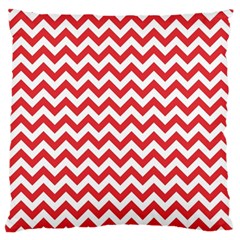 Poppy Red & White Zigzag Pattern Standard Flano Cushion Case (two Sides)