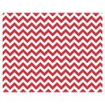 Poppy Red & White Zigzag Pattern Double Sided Flano Blanket (Medium) 60 x50  Blanket Front