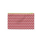 Poppy Red & White Zigzag Pattern Cosmetic Bag (XS) Back