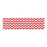 Poppy Red & White Zigzag Pattern Satin Scarf (Oblong) Front