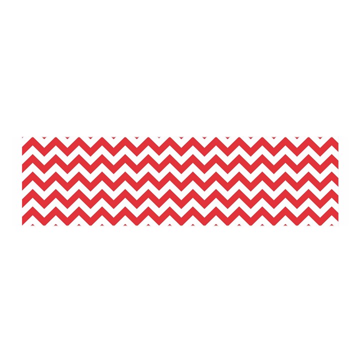 Poppy Red & White Zigzag Pattern Satin Scarf (Oblong)