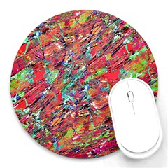 Expressive Abstract Grunge Round Mousepads by dflcprints