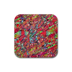 Expressive Abstract Grunge Rubber Square Coaster (4 Pack)  by dflcprints