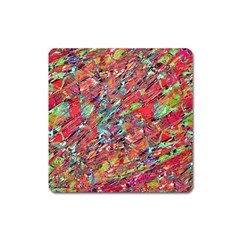 Expressive Abstract Grunge Square Magnet by dflcprints