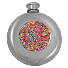 Expressive Abstract Grunge Round Hip Flask (5 Oz) by dflcprints