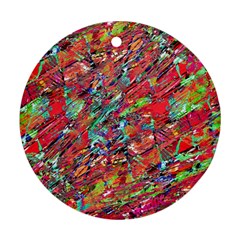 Expressive Abstract Grunge Round Ornament (two Sides)  by dflcprints