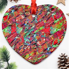 Expressive Abstract Grunge Heart Ornament (2 Sides) by dflcprints