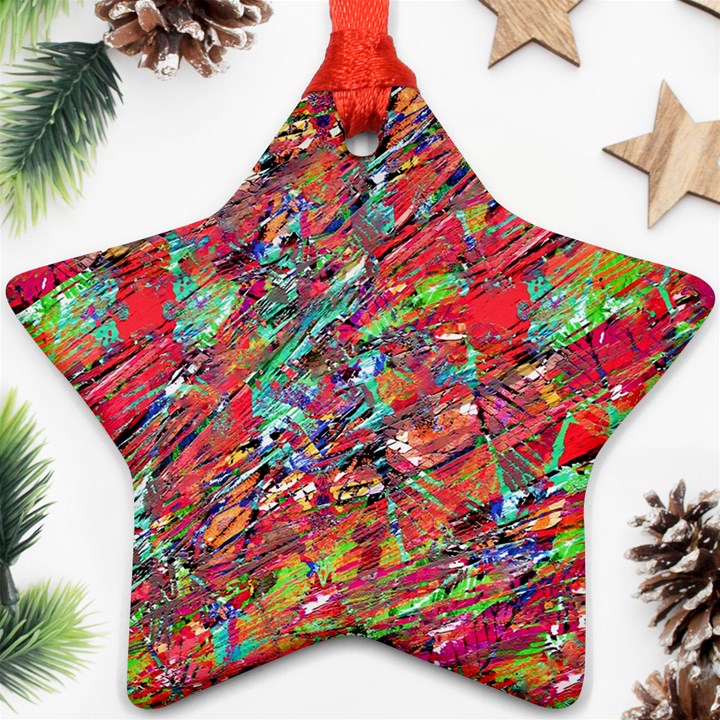 Expressive Abstract Grunge Star Ornament (Two Sides) 