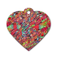 Expressive Abstract Grunge Dog Tag Heart (one Side) by dflcprints