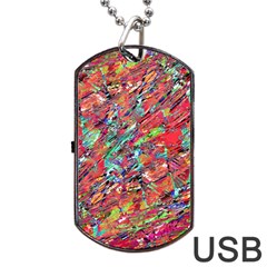 Expressive Abstract Grunge Dog Tag Usb Flash (one Side)