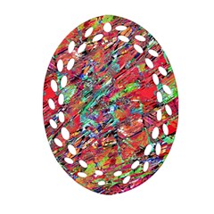 Expressive Abstract Grunge Oval Filigree Ornament (2-side)  by dflcprints