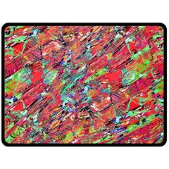 Expressive Abstract Grunge Double Sided Fleece Blanket (large) 