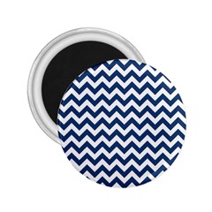 Navy Blue & White Zigzag Pattern 2 25  Magnet by Zandiepants