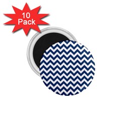 Navy Blue & White Zigzag Pattern 1 75  Magnet (10 Pack)  by Zandiepants