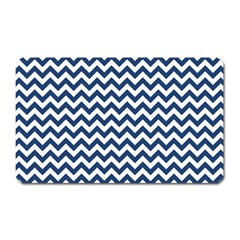 Navy Blue & White Zigzag Pattern Magnet (rectangular) by Zandiepants