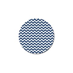 Navy Blue & White Zigzag Pattern Golf Ball Marker