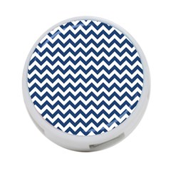 Navy Blue & White Zigzag Pattern 4-Port USB Hub (One Side)