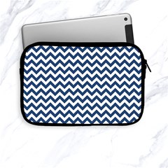 Navy Blue & White Zigzag Pattern Apple iPad Mini Zipper Case