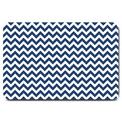 Navy Blue & White Zigzag Pattern Large Doormat